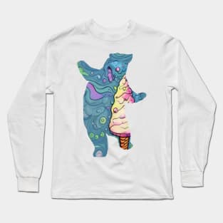 ice cream bear art gift Long Sleeve T-Shirt